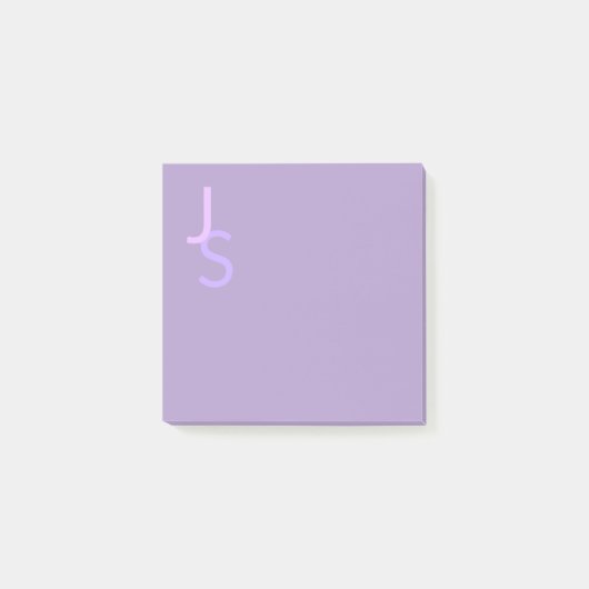 Moderne überlappende monogrammierte Initialen | Li Post-it Klebezettel (Vorderseite)
