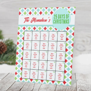 Moderne, überprüfte 25 Tage Weihnachtsaktivität Sockelschild