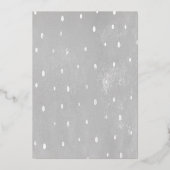 Moderne Überraschung Blue Baby Dusche Gold gepress Folieneinladung (Rückseite)