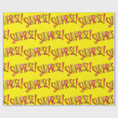 Moderne Überraschung Farbige Gelbe Cartoon Typogra Geschenkpapier (Flach)