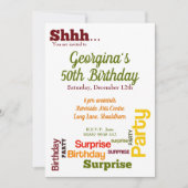 Moderne Überraschung Geburtstagsparty Einladung (Vorderseite)