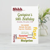 Moderne Überraschung Geburtstagsparty Einladung (Stehend Vorderseite)