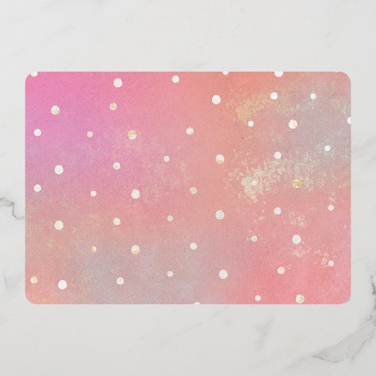 Moderne Überraschungsdusche Gold gepresst Folieneinladung (Rückseite)