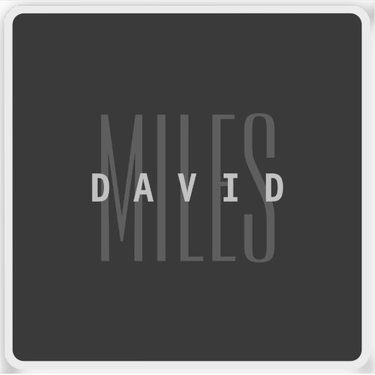 Moderne Überschneidungen Name & Nachname Aufkleber (Vorderseite)