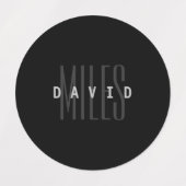 Moderne Überschneidungen Name & Nachname Etiketten (Design 1)