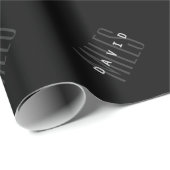 Moderne Überschneidungen Name & Nachname Geschenkpapier (Rolleneckpunkt)