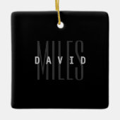 Moderne Überschneidungen Name & Nachname Keramikornament (Vorderseite)