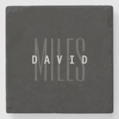 Moderne Überschneidungen Name & Nachname Steinuntersetzer (Vorderseite)