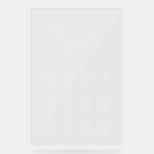 Moderne, übersichtliche Sitzkarte Acrylschild (Vorderseite)