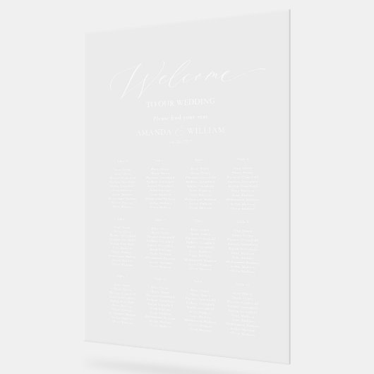 Moderne, übersichtliche Sitzkarte Acrylschild (Winkel)