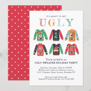 Moderne Ugi Sweater Holiday Party Niedliche Weihna Einladung