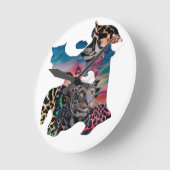 Moderne Uhr - Eclectic Animal Print & Abstra (Winkel)