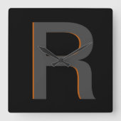 Moderne Uhr Mit Monogramm Name (Vorderseite)