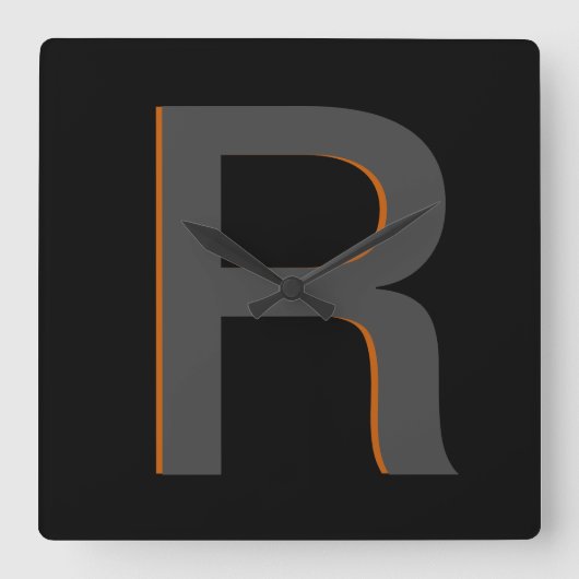 Moderne Uhr Mit Monogramm Name (Vorderseite)