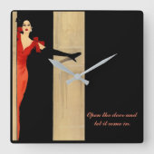 Moderne Uhr mit Sprichwort (Vorderseite)