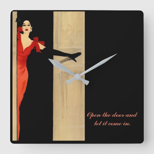 Moderne Uhr mit Sprichwort (Vorderseite)