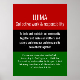 Moderne UJIMA Kollektivarbeit Christlich Kwanzaa Poster
