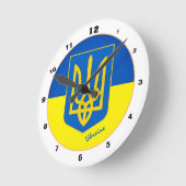 Moderne ukrainische Fahne und ukrainische Uhr / Em (Winkel)