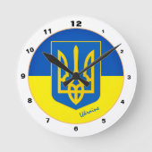 Moderne ukrainische Fahne und ukrainische Uhr / Em (Vorderseite)