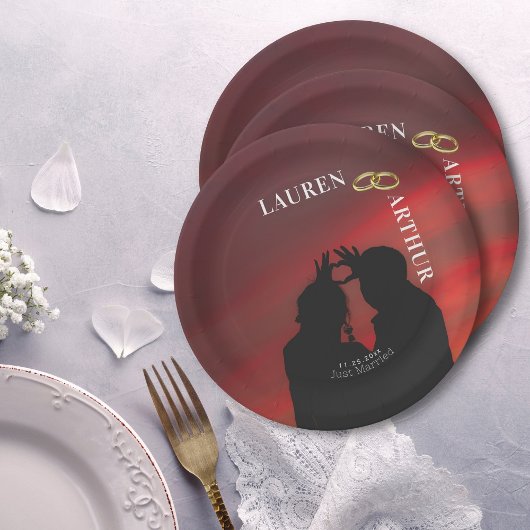 Moderne Ultra-Chic Minimal-Hochzeit für Foto Pappteller