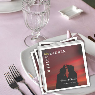 Moderne Ultra-Chic Minimal-Hochzeit für Foto Serviette