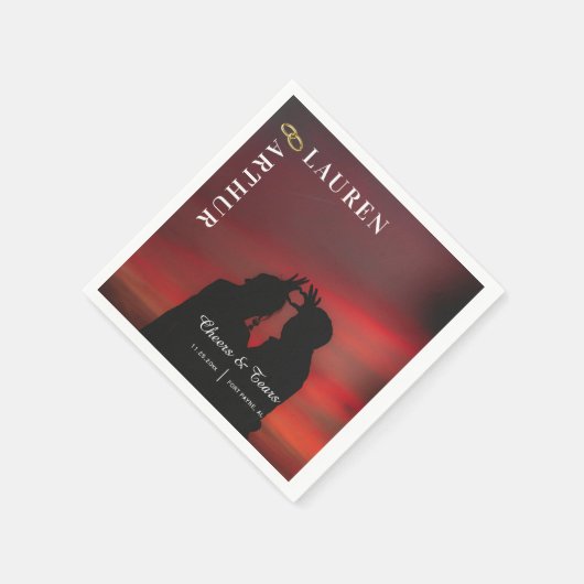 Moderne Ultra-Chic Minimal-Hochzeit für Foto Serviette (Ecke)