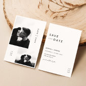 Moderne Ultra Minimalistische Hochzeit mit 2 Fotos Save The Date