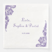 Moderne Ultra-Violet-Hochzeit Serviette (Vorderseite)