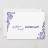 Moderne Ultra Violet Lace Wedding Bridesmaid Einladung (Vorderseite)