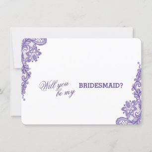 Moderne Ultra Violet Lace Wedding Bridesmaid Einladung