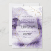 Moderne Ultra Violet Ombre Gold Geometric Wedding Einladung (Vorderseite)