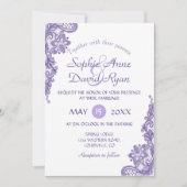 Moderne Ultra-Violet-Spitzen-Hochzeitseinladung Einladung (Vorderseite)