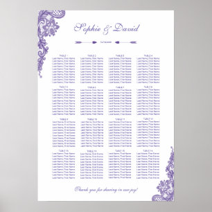 Moderne Ultra-Violet-Spitzen-Hochzeitskarte Poster