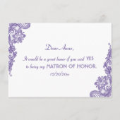 Moderne Ultra-Violet-Spitzen-Hochzeitsmatron (Rückseite)