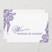 Moderne Ultra-Violet-Spitzen-Hochzeitsmatron (Vorne/Hinten)