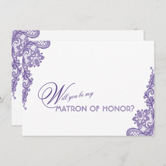 Moderne Ultra-Violet-Spitzen-Hochzeitsmatron (Vorne/Hinten)