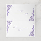 Moderne Ultra-Violet-Spitzen-Hochzeitsstimmung - T Platzkarte (Außenseite Aufgefaltet)