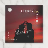 Moderne, ultraschicke Minimal-Foto-Hochzeit Geschenkanhänger (Vorderseite)