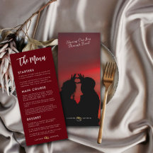 Moderne, ultraschicke Minimal-Foto-Hochzeitmenü-Ka