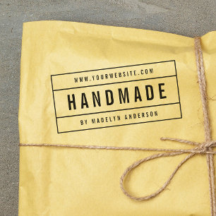 Moderne, umrandete, fette Namen-Website Handmade Permastempel
