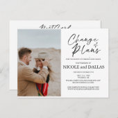 Moderne Umschuldung der Hochzeitsplanung DatumR Postkarte (Vorne/Hinten)