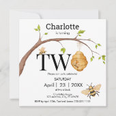 Moderne Umwandlung von zwei schwarzgelben Bienen G Einladung (Vorderseite)