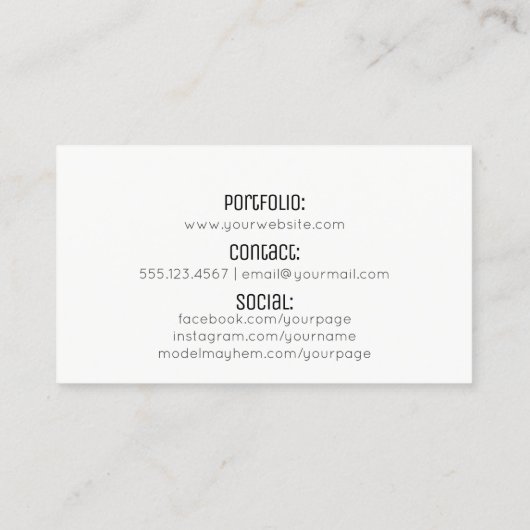 moderne unbedeutende visitenkarte (Rückseite)