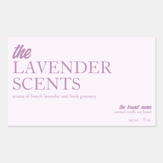Moderne und Berufliche Lavendelkerze Rechteckiger Aufkleber (Vorderseite)