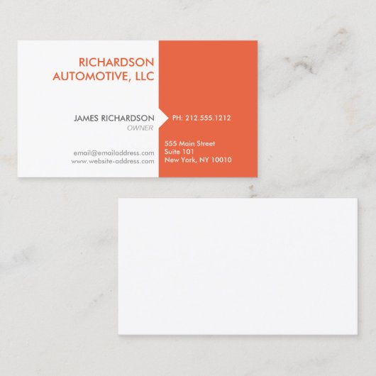 MODERNE UND BERUFLICHE ORANGE/WHITE-Visitenkarte Visitenkarte (Vorne/Hinten)