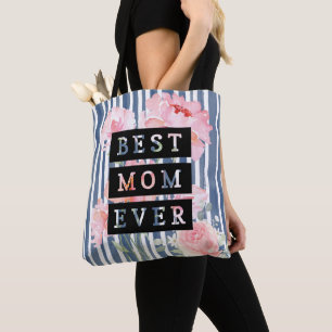 Moderne und bezaubernde beste Mutter je l Streifen Tasche
