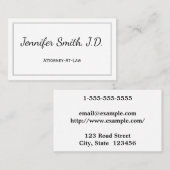 Moderne und einfache Anwaltskanzlei Visitenkarte (Vorne/Hinten)