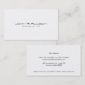 Moderne und einfache Anwaltskanzlei White Business Visitenkarte (Vorne/Hinten)