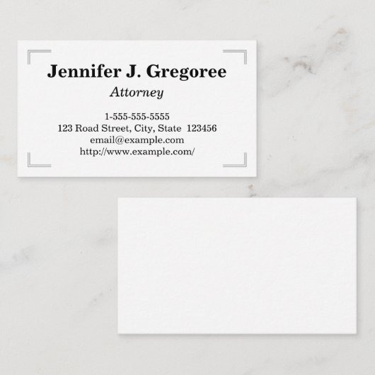 Moderne und einfache Anwaltskarte Visitenkarte (Vorne/Hinten)