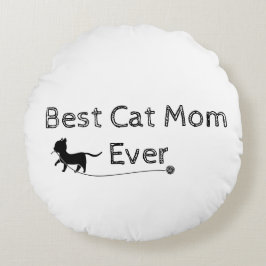 Moderne und einfache Best Cat Mama je Rundes Kissen